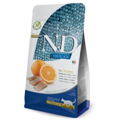 Farmina N&amp;D Ocean Adult Cat - Herring &amp; Orange | AD Neutered (1.5kg)