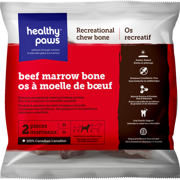 Healthy Paws Frozen Beef Marrow Bones | Medium (2Pk)