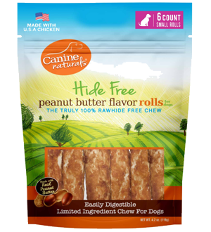 Canine Naturals Hide-Free Peanut Butter Roll Chews | Dog