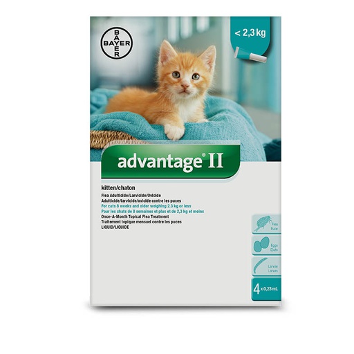 Advantage II Flea Treatment 2 Dose Kitten 2.3 kg Fylo Pets